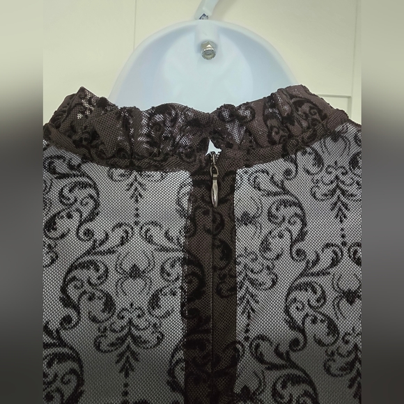 NWT Rare Disturbia Delena Flared Jumpsuit Goth Sheer Flocked Spider Ruffle XS - Picture 12 of 16